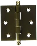2.5 in. x 2 in. Solid Brass Cabinet Hinge w Ball Tips - Pair (Set of 10) (Antique Brass)
