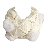 Snoneキッズ スヌード ニット ネックウォーマー 子ども マフラー ストール 秋 冬 かわいい 毛玉付き ベビー 防寒 ふわふわ あったか ファッション 男の子 女の子 おしゃれ