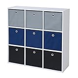 JKプラン Folding box series カラーボックス収納庫付き3列3段 ホワイト BDC-0185-WH