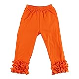 Wennikids Litle Girlsコットンファッションレギンス – ソリッドカラーwith Ruffle Bottom カラー: オレンジ