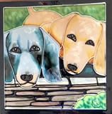 ブラックとブラウンDachshunds装飾セラミック壁アートタイル8 x 8
