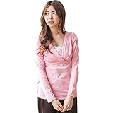 (ベア・ランド ) Bearsland長袖Ｖネックコンット授乳口付きスリーマーマタニティトップス XL ピンク