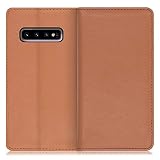LOOF ROYALE Galaxy S10 / SC-03L / SCV41 用 ケース 手帳型 カバー 本革 厳選牛革 ベルト無し カード収納 カードポケット スタンド機能 手帳型ケース スマホケース 高級 シンプル (ブラック)