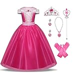 [ANONIE] ドレス プリンセス ドレス コスプレ ワンピース キッズコスチューム ガールズ ディズニー姫風ドレス 子供 仮装 诞生日 (140, red-2)