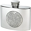 Wentworth Pewter - Small Celtic Cirle Pewter Kidney Flask,Hip Flask, Spirit Flask, 2oz capacity