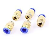 uxcell　クイック継手　ストレート　コネクタ　空気圧　オスねじ　8mmx1/4 "PT　5個セット