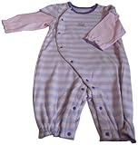 サンベビー パイル先染ボーダーカバーオール パープル ボーダー 70cm