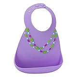 メイクマイデイ Make My Day お食事エプロン シリコン ビブ スタイ ポケット付き BB108 ジュエル Baby Bib Lilac with Jewels 食べこぼし防止 よだれかけ お