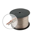 300 ft 12 AWG gaスピーカーケーブル2ワイヤ導体銅偏光高パフォーマンスクリアジャケットコンポーネントオーディオ配線、by NACワイヤおよびケーブル