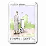 Londons Timesカートゥーン – Dr。Rorschach Takes犬 – spot- for a Walk – 照明スイッチカバー – シングルトグルスイッチ( LSP _ 2311 _