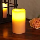 Simpluxバッテリ動作FlamelessピラーLED Candle withタイマー、3 x 5インチ、ピンク