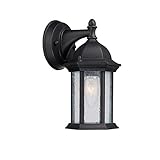 Capital Lighting 9831BK Main Street 1-Light Outdoor Wall Lantern, Black with Seeded Glass [並行輸入品]