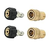 Fenteer 2セット　クイックコネクタ　M22/14～ 1/4　高圧洗浄機用　カップリング　真ちゅう　