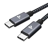 RAMPOW USB Type C ケーブル【1M 黒 PD3.0&QC3.0超高速充電】60W/3A充電 高速データ転送対応 高耐久ナイロン usbc usbc ケーブル iPhone17/Air/16/16e/15 充電 MacbookPro/iPad Pro&Air/Google Pixel/Galaxy/SonyなどType C機種対応
