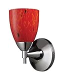 Elk 10150/1PC-FR Celina 1-Light Sconce In Polished Chrome with Fire Red Glass [並行輸入品]