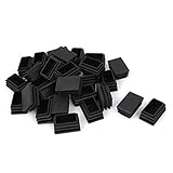 DealMux表脚プラスチックブランクエンドキャップ長方形チューブ挿入25mmx38mmの30个