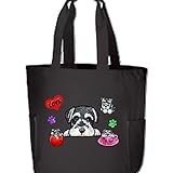 両サイドポケット付トートバッグ/シュナウザー/ミニチュアシュナウザーa/かばん オリジナル犬バッグ雑貨グッズ,犬雑貨