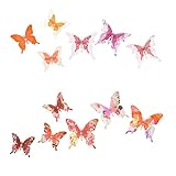 Roser Life Artificial Butterfly Clips Handmade Boho Decorations Coral (Pack of 12)【クリスマス】【ツリー】 [並行輸入