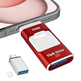 512GB USBメモリ【アプリ不要・アルバムから写真保存】４in1 Phone USBメモリー スマホ データ保存 外付けメモリ iOS/Type-C/USB/Micro USB搭載 大容量 フラッシュメモリ 高速 データバックアップ 外付けストレージ スライド式 携帯容量不足解消 赤