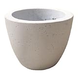 軽量コンクリート製植木鉢 フォリオ エッグ ホワイト 18cm 2個入り