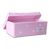 Minene Foldable Fabric Storage Box Linen Stationery Organiser with Flowers (32 x 21 x 12 cm, Small, 
