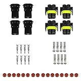 HUIQIAODS HID用 H11/H8/H9 防水アダプター 防水カプラー キセノン加工に 配線太さ3~5mm対応 4個セット