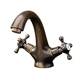 アンティーク 蛇口 洗面台 水栓 洗面 混合水栓 台付き 2ハンドル ABLRL015