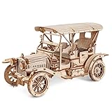 つくるんです® 日本語説明書付 3D ウッドパズル オーナメントシリーズ (クラシックカー)