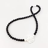 歯がため ママ授乳ネックレス 柔らかくて 軽いし シリコン フラワー/ローズ [３ヶ月以上] ワイト ブラック