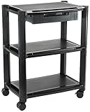VIVO Height Adjustable Mobile Computer Machine Cart Smart Stacked Rolling Printer Stand and Storage 