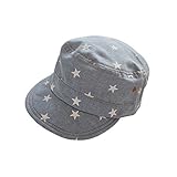 ベビー帽子 キッズハット ベースボールキャップ 野球帽子 星柄 コットン綿 LeafIn (L（頭囲：50cm）, 星柄)