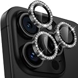 【4枚入り】レンズカバー iPhone16 Pro/16 Pro Max用 カメラフィルム キラキラ アイフォン16 Pro/16 Pro Max用 カメラ保護 ピカピカ アルミ合金 9H強化ガラス キズ防止 黒縁取り 露出オーバー防止 超高透過率 いphone16pro/いphone16プロ max カメラカバー プロテクター ラインストーン ブラック