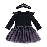 Zhhlinyuan 良質 Newborn Infant Lace Cotton Romper Skirt+ Headband 赤ちゃん Girls Long sleeves Princess Bod