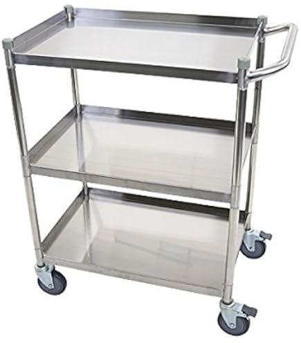 Amazon.co.jp: ワゴン ステンレス サービスワゴン ガード付き 3段 M