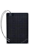 XINPUGUANG 50W 黒色 ETFE 太陽光パネル 曲げ フレキシブル 単結晶 パネル 超薄型 軽量 防水 防塵 [並行輸入品]