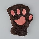 Excellent.advanced? 冬の女性かわいい猫の爪足ぬいぐるみミトン ショート手袋指なし手袋半指