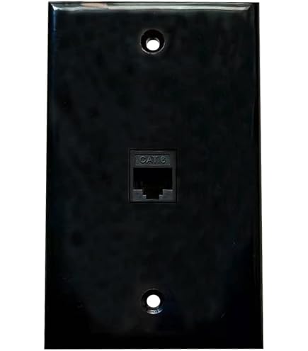 1 Port Coax Cable Wall Plate Glossy Black Single Gang Coaxial Cable - View #5