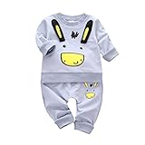 ベビー服 女の子男の子パジャマ 子供服 Pojour 可愛ドンキーＴシャツ＋パンツ上下セット 暖かい 長袖パジャマ オシャレ 秋春 綿 通園 発表会 旅行 記念日 プレゼント