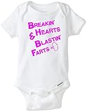 Breakin Hearts & Blastin Farts Funny Baby Onesie blakenreag赤ちゃん男の子女の子服 カラー: ホワイト