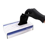 【極薄&滑り止め】 やわらか手袋 使い捨て ニトリル手袋 Mサイズ 黒 100枚入り