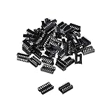 uxcell DIP ICチップソケット アダプター 平ピンン PCBボードチップ用 14P 2.54 mmピッチICソケット30個