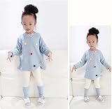 (チェリーレッド) CherryRed ベビー 女の子 コットン 秋 二点セット 可愛い 明るい色 110 ブルー