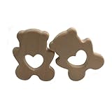 Kissteether 2pcs シロクマペンダント手作りの木製歯磨き粉有機自然ブナの木のおもちゃの動物の手DIYジュエリー作りのアクセサリー (2pcs)