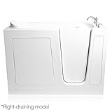 アリエルezwt-3054-r-soaker 60 " Walk in Soaking Bath Tub with Right Hand Roman浴槽、 ホワイト EZWT-3054-SOAKER-