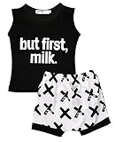 ベビー服 ベビー 赤ちゃん 男の子 女の子 Ｔシャツ 短パン シャツ セット 夏 可愛い 涼しい コットン 綿 (90(12-18ヶ月）, ブラック)