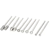 uxcell 研削　ダイヤモンドビット　合金製　シルバートーン　3mmシャンク径 10個入り