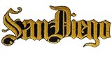 San Diegoゴールドグラフィティスタイルスクリプト4.5インチパッチppgrfsandiego1
