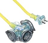 ハタヤ(HATAYA) 屋外用防雨型FX延長コード 5m 2P3個口コンセント イエロー FX-053(Y)