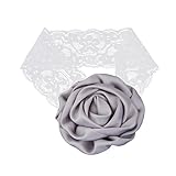 Lovoski 赤ちゃん　女の子　バラ　写真撮影　小道具　ヘアバンド　ヘッドバンド　ターバン　全11色選べる - 灰色