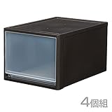 ストラ(stora) クローゼット収納引き出しL(高さ30)4個組 STR-53L-4BR ダークブラウン